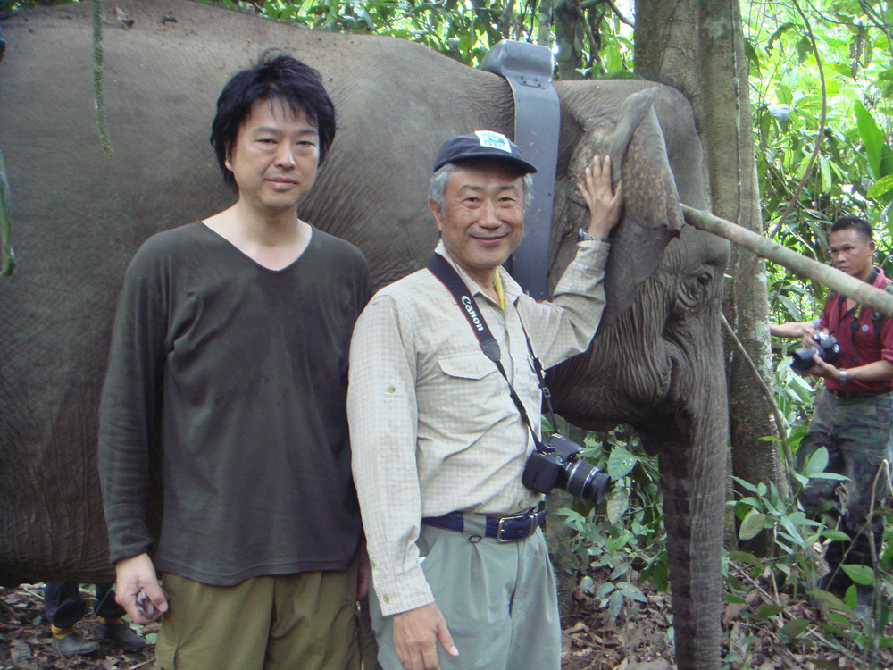 Posing with a rescued Borneo Elephant.